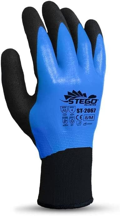 Stego Gloves ST-2067 Cold Protection Nitri-Max Thermo | Nitrile Coating Washable | for Protection from Oils, Liquids, or Water Penetration (Medium)