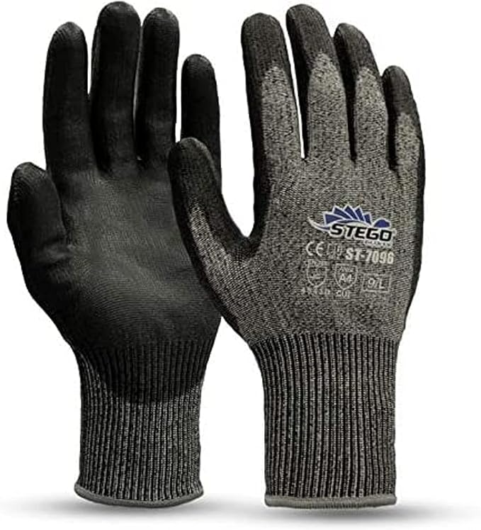 Stego Gloves St-7096 Cut Protection Safety (Sizes: 10/XL with cut level 5 protection) (XL)
